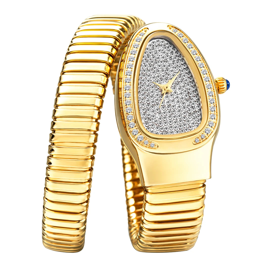 ALDO Décor > Watches New Snake Design Luxury Wrist Quartz Watch For Women with Lab Diamonds