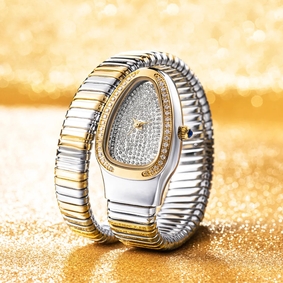 ALDO Décor > Watches New Snake Design Luxury Wrist Quartz Watch For Women with Lab Diamonds