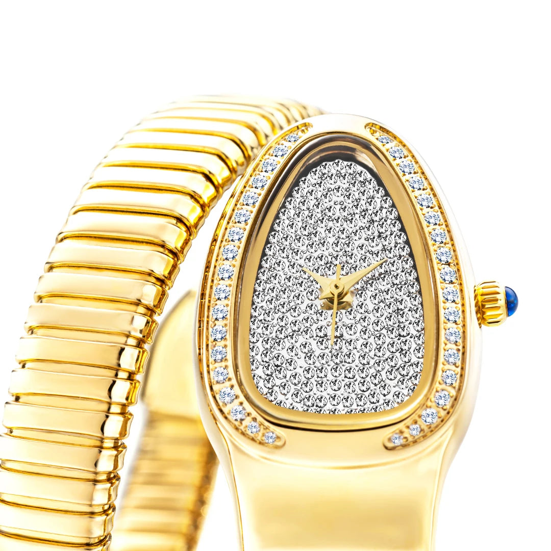 ALDO Décor > Watches New Snake Design Luxury Wrist Quartz Watch For Women with Lab Diamonds