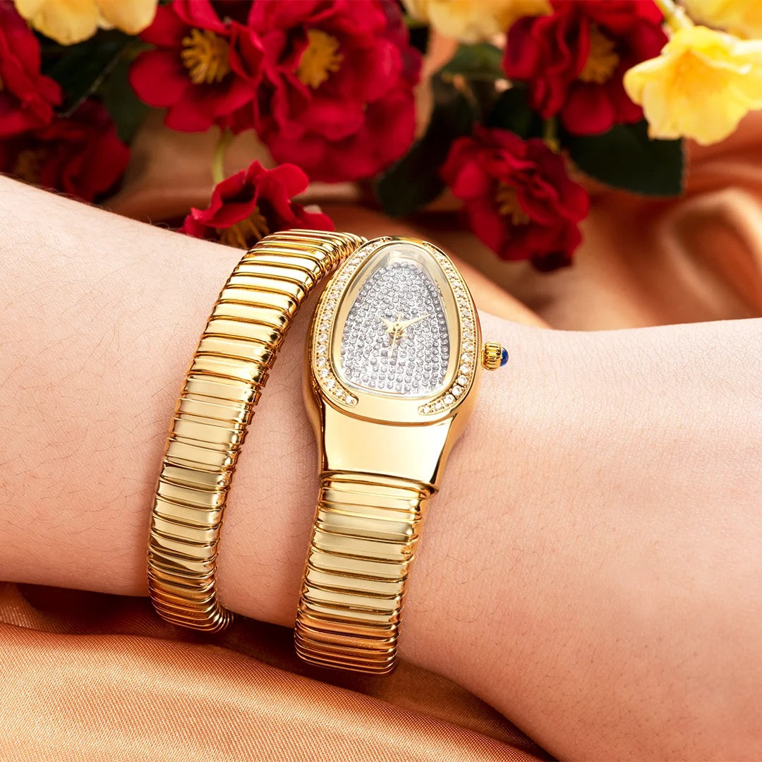 ALDO Décor > Watches New Snake Design Luxury Wrist Quartz Watch For Women with Lab Diamonds