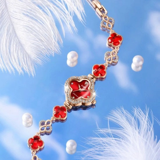 ALDO Décor > Watches Red Luxury Quartz Crystal Bracelet Watch for Women
