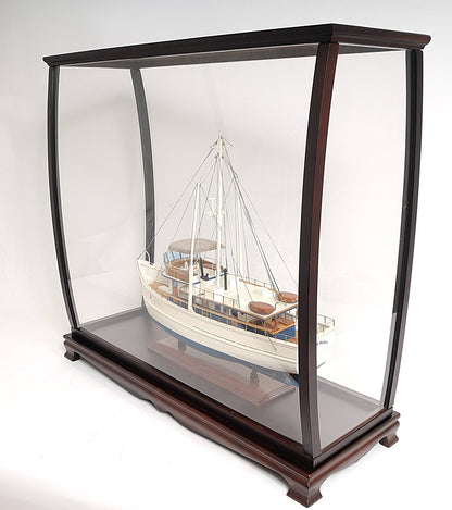 ALDO Entertainment>Retail> Display Cases Large Wood Display Case large Cabinet For Tall Ship Yacht Boat Models With Plexiglass Panels