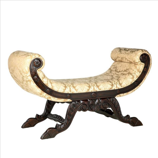 Aldo Furniture Home And Garden Decoration Décor Chair & Sofa 43"Wx17.5"Dx26"H / NEW / wood European Style Hand Carved Solid Mahogany Rolled Arm Bench