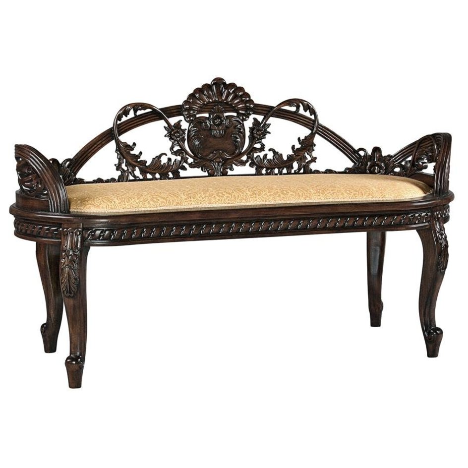 Aldo Furniture Home And Garden Decoration Décor Chair & Sofa 49.5"Wx18.5"Dx31"H. / NEW / wood Italian Verona Style Hand-carved Solid Mahogany Filigree Bench