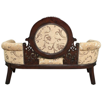 Aldo Furniture Home And Garden Decoration Décor Chair & Sofa Cushions Victorian Style Cameo-Backed Hand-carved Solid Mahogany Sofa Couch