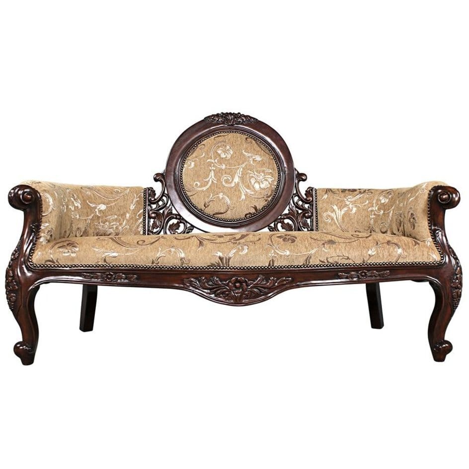 Aldo Furniture Home And Garden Decoration Décor Chair & Sofa Cushions Victorian Style Cameo-Backed Hand-carved Solid Mahogany Sofa Couch