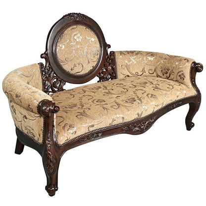 Aldo Furniture Home And Garden Decoration Décor Chair & Sofa Cushions Victorian Style Cameo-Backed Hand-carved Solid Mahogany Sofa Couch