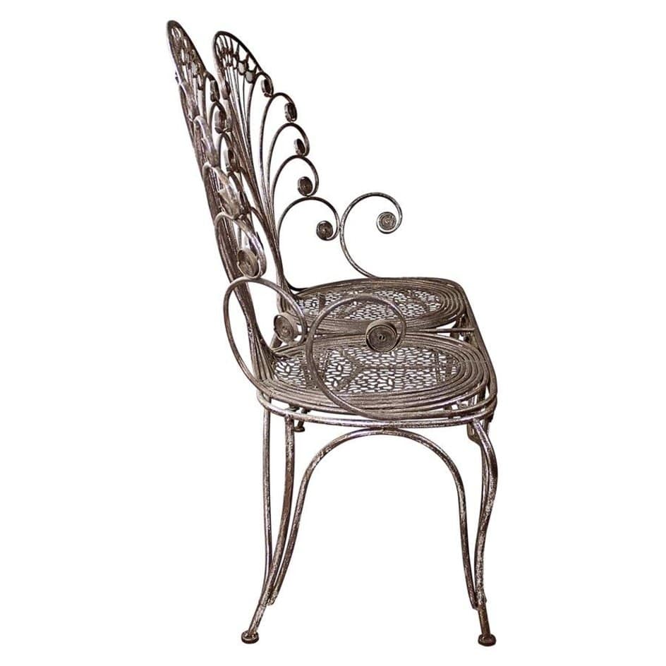 ALDO Furniture > Outdoor Furniture 49"Wx18"Dx43.5"H / NEW / resin French  Style Grand Peacock Metal Garden Loveseat Bench