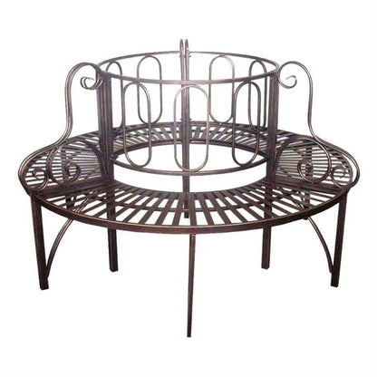 ALDO Furniture > Outdoor Furniture 58.5"Wx58.5"Dx37.5"H. / NEW / iron Round Architectural Steel Garden Bench