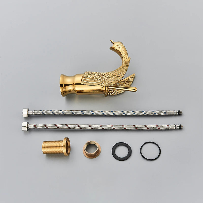 ALDO Hardware>Plumbing Fixtures Luxury Contemporary European Style Bathroom Swan Basin Faucet Brass Deck Mounted Single Handle