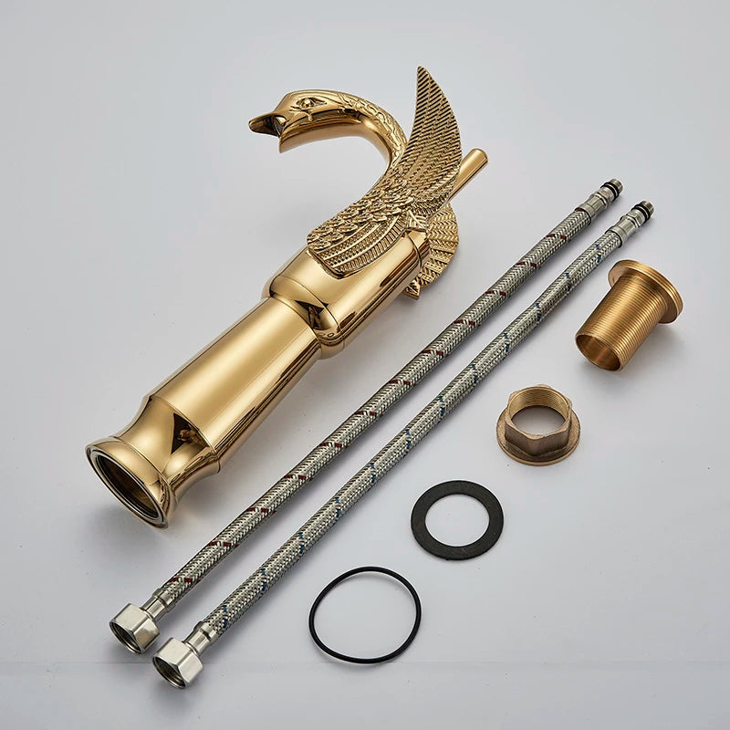 ALDO Hardware>Plumbing Fixtures Luxury Contemporary European Style Bathroom Swan Basin Faucet Brass Deck Mounted Single Handle