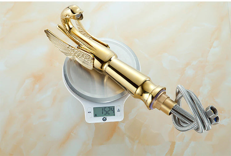 ALDO Hardware>Plumbing Fixtures Luxury Contemporary European Style Bathroom Swan Basin Faucet Brass Deck Mounted Single Handle