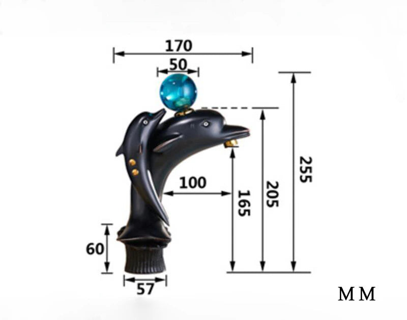 ALDO Hardware>Plumbing Fixtures Luxury Dolphin Bathroom Basin Solid Brass Faucets Contemporary Deck Mounted