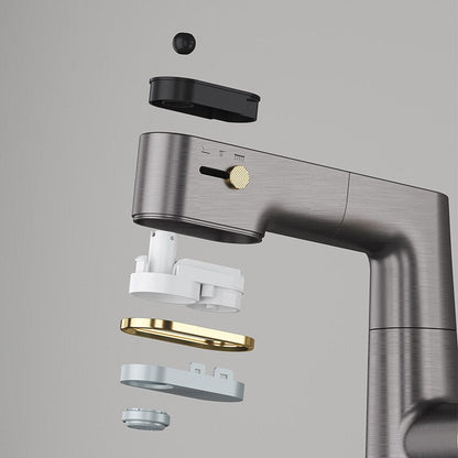 ALDO Hardware>Plumbing Fixtures New Bathroom Basin Faucets LED with Temperature Control Display Solid Brass Mixer Taps and Pull Out Type Single Handle