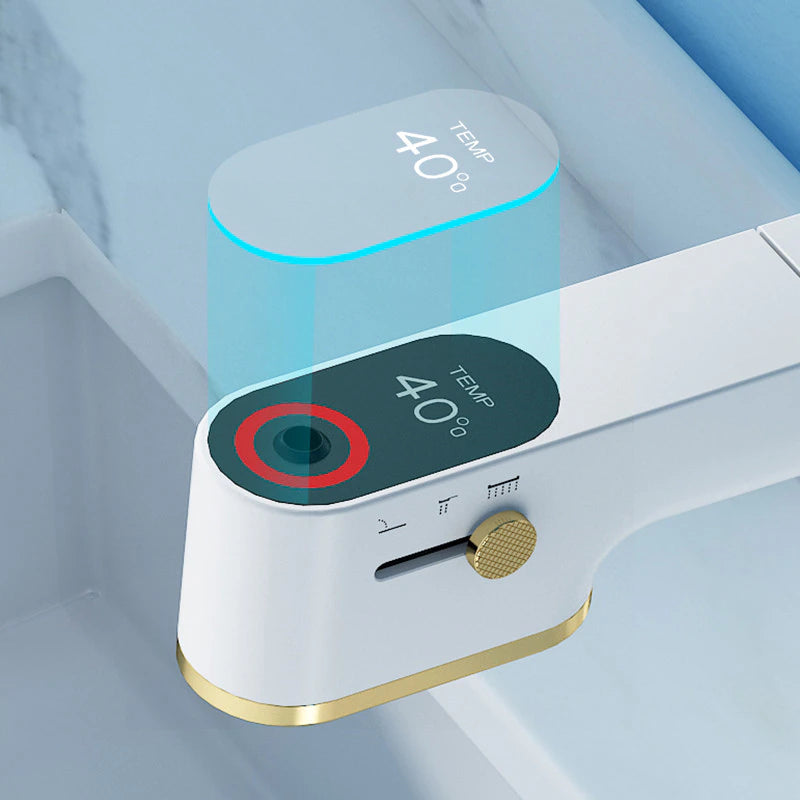 ALDO Hardware>Plumbing Fixtures New Bathroom Basin Faucets LED with Temperature Control Display Solid Brass Mixer Taps and Pull Out Type Single Handle