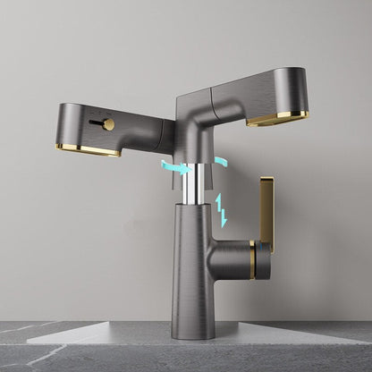 ALDO Hardware>Plumbing Fixtures New Bathroom Basin Faucets LED with Temperature Control Display Solid Brass Mixer Taps and Pull Out Type Single Handle