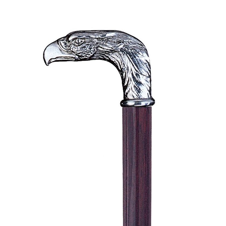 ALDO Health Care Mobility & Accessibility Canes & Walking Sticks 3.5"Wx1"Dx34"H / NEW / Wood Italian Eagle Solid Hardwood Pewter Walking Stick Collectible Not Intended For Orthopedic use.