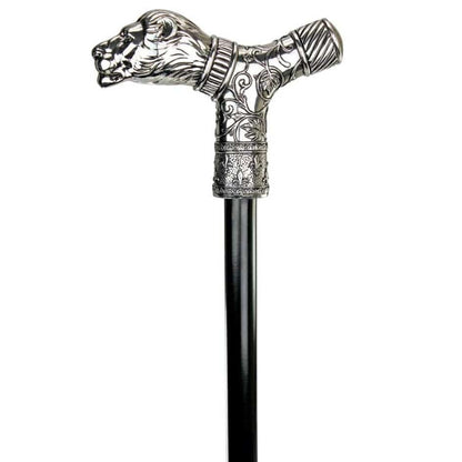 ALDO Health Care Mobility & Accessibility Canes & Walking Sticks 5"Wx1.5"Dx37.5"H / NEW / metal Empress Lion Head On Metal Shaft Decorative Walking Stick Collectible