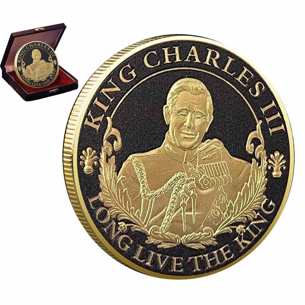 ALDO Hobbies & Creative Arts > Collectibles > Collectible Coins & Currency 4*4cm/1.57x1.57in / Double Gold / Metal Legacy of King of United Kingdom Charles III Coronation Collectible Metal Commemorative Coin