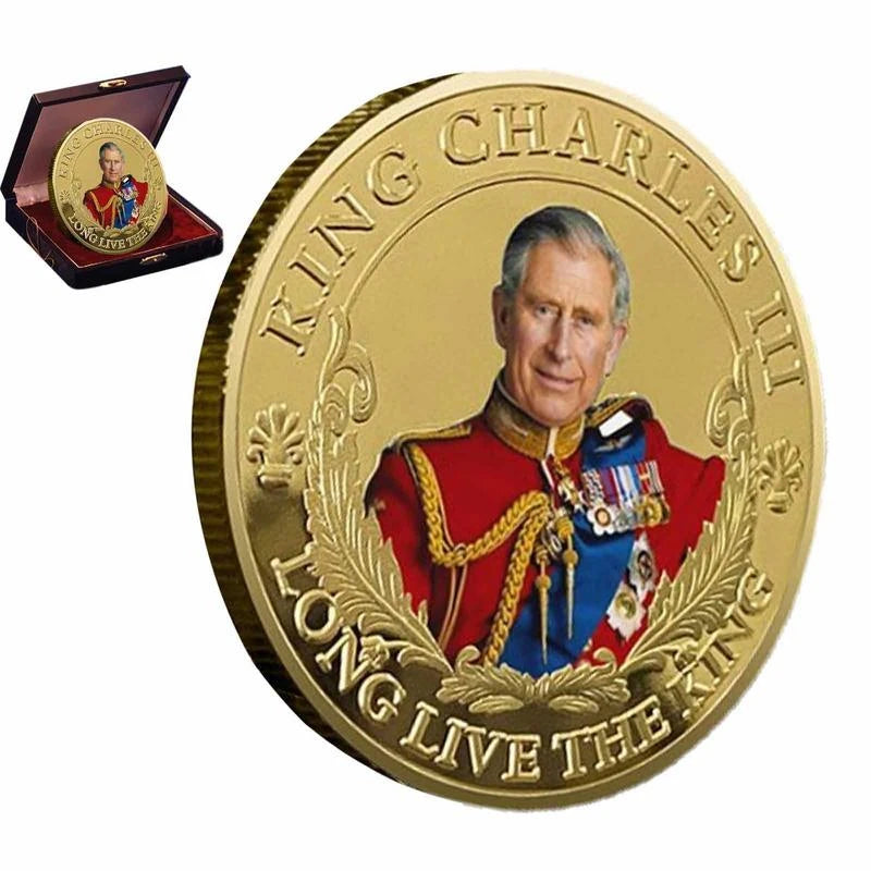 ALDO Hobbies & Creative Arts > Collectibles > Collectible Coins & Currency 4*4cm/1.57x1.57in / Gold / Metal Legacy of King of United Kingdom Charles III Coronation Collectible Metal Commemorative Coin