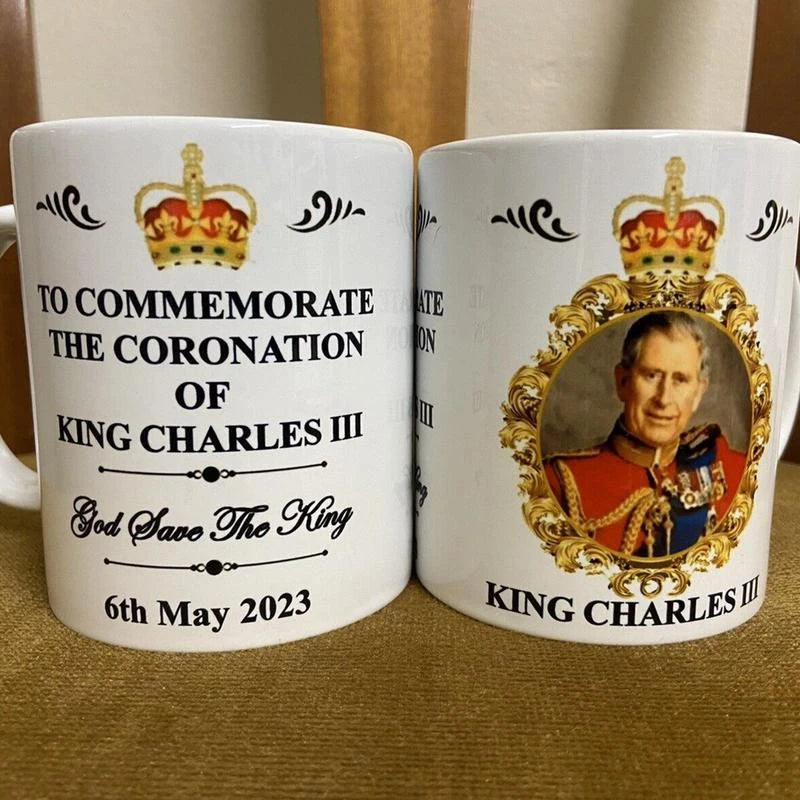 ALDO Hobbies & Creative Arts > Collectibles > Collectible Coins & Currency 9.5*height 8cm/3.7*3.1in / 3 / Ceramic Great Britain King 2023 Charles III Coronation Mug