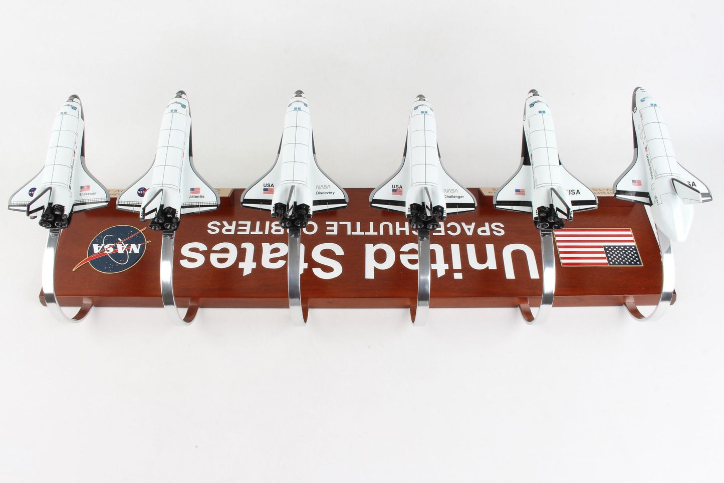 ALDO Hobbies & Creative Arts> Collectibles> Scale Model 7.00" long x 4.50" wide Each / NEW / wood NASA US Space Shuttles Orbiters Collection Enterprise, Columbia, Challenger, Discovery, Atlantis, and Endeavour Wood Models Collection