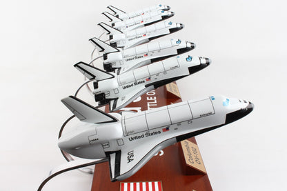 ALDO Hobbies & Creative Arts> Collectibles> Scale Model 7.00" long x 4.50" wide Each / NEW / wood NASA US Space Shuttles Orbiters Collection Enterprise, Columbia, Challenger, Discovery, Atlantis, and Endeavour Wood Models Collection