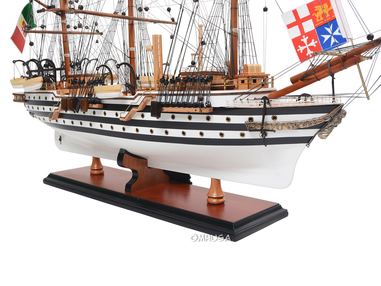ALDO Hobbies & Creative Arts> Collectibles> Scale Model Amerigo Vespucci Italian Royal Navy Tall War Ship Medium Painted Wood Model Sailboat Assembled
