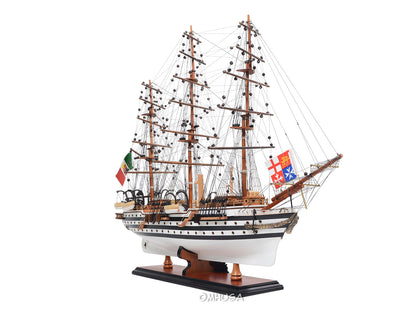 ALDO Hobbies & Creative Arts> Collectibles> Scale Model Amerigo Vespucci Italian Royal Navy Tall War Ship Medium Painted Wood Model Sailboat Assembled