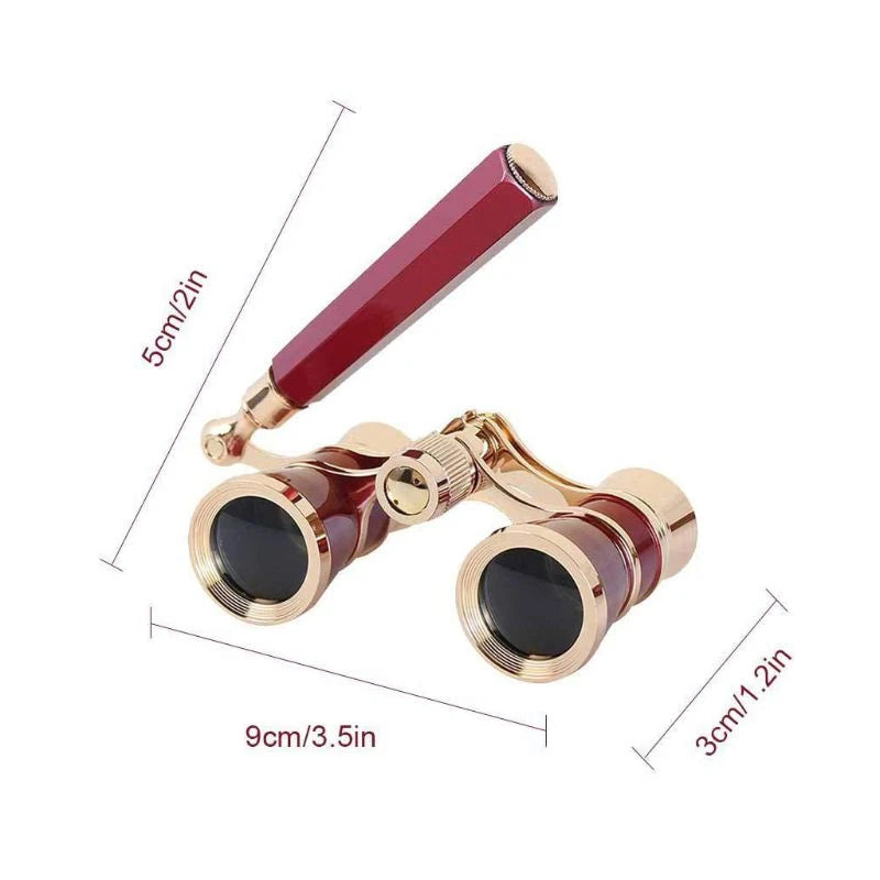 ALDO > Hobbies & Creative Arts> Collectibles> Scale Model Elegant Fashion Mini Portable Vintage Glasses Binocular 3 x 25 with Handle