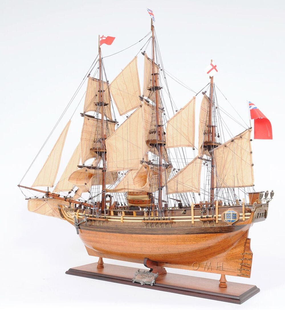 ALDO Hobbies & Creative Arts> Collectibles> Scale Model HMS Bounty Tall Ship Large Wood Model Sailboat Assembled