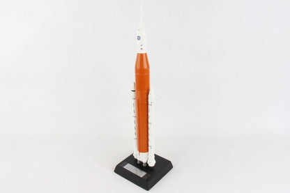 ALDO Hobbies & Creative Arts> Collectibles> Scale Model is 21" high x 4 x 3. The base is 1" high and 5.5" by 5.5". / NEW / wood NASA Space Launch System SLS Heavy Lift New Colors Scale 1/200 Wood Model Spacecraft