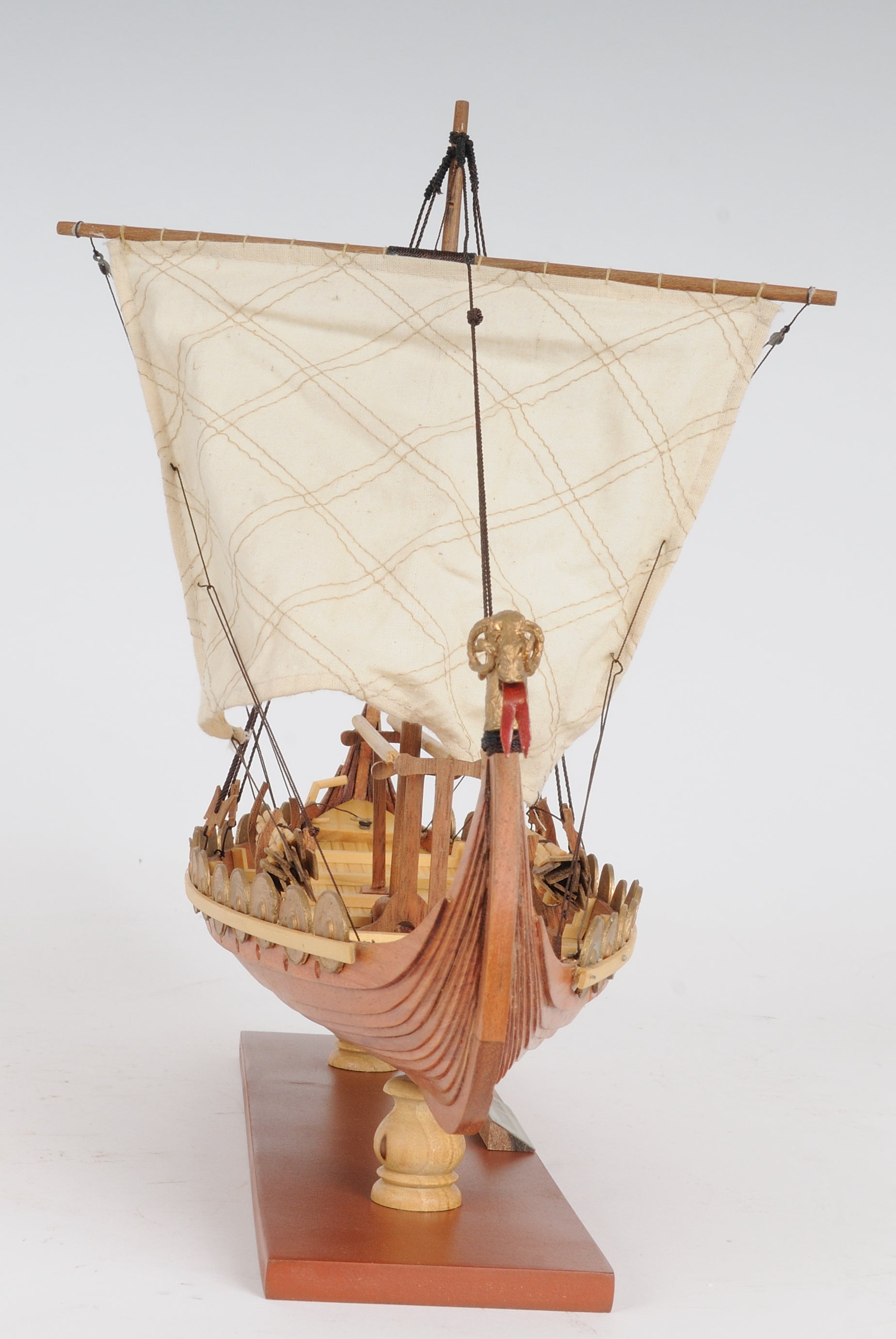 ALDO Hobbies & Creative Arts> Collectibles> Scale Model L: 15 W: 9 H: 12.5 Inches / NEW / wood Drakkar Viking Longshan Historic Replica Wood Small Model Sailboat Assembled