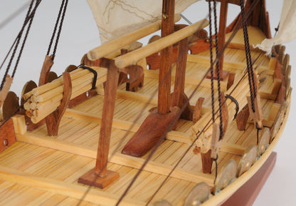 ALDO Hobbies & Creative Arts> Collectibles> Scale Model L: 15 W: 9 H: 12.5 Inches / NEW / wood Drakkar Viking Longshan Historic Replica Wood Small Model Sailboat Assembled