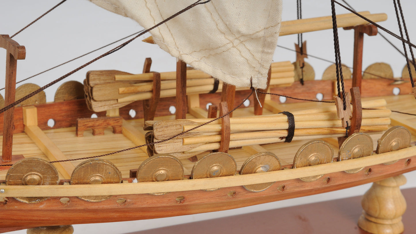 ALDO Hobbies & Creative Arts> Collectibles> Scale Model L: 15 W: 9 H: 12.5 Inches / NEW / wood Drakkar Viking Longshan Historic Replica Wood Small Model Sailboat Assembled