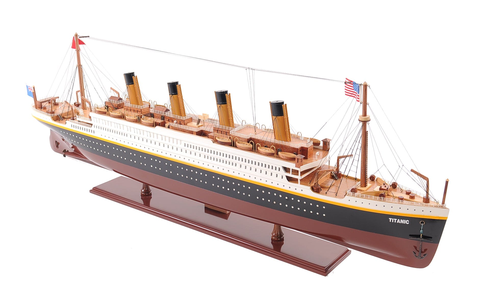 ALDO Hobbies & Creative Arts> Collectibles> Scale Model L: 25 W: 3.5 H: 10 Inches / NEW / Wood RMS Titanic Painted Small  Passenger Ship Ocean Liner Wood Model Assembled
