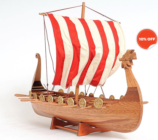 ALDO Hobbies & Creative Arts> Collectibles> Scale Model L: 25 W: 7 H: 20 Inches / NEW / wood Drakkar  Viking Longship Historic Replica Wood Model Sailboat Assembled