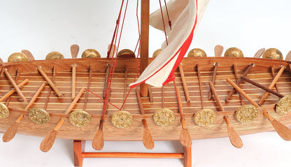 ALDO Hobbies & Creative Arts> Collectibles> Scale Model L: 25 W: 7 H: 20 Inches / NEW / wood Drakkar  Viking Longship Historic Replica Wood Model Sailboat Assembled