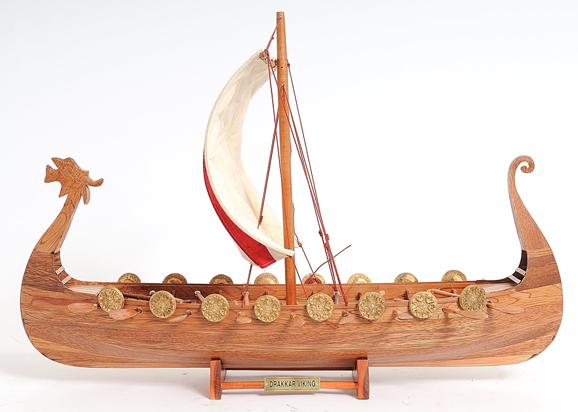 ALDO Hobbies & Creative Arts> Collectibles> Scale Model L: 25 W: 7 H: 20 Inches / NEW / wood Drakkar  Viking Longship Historic Replica Wood Model Sailboat Assembled