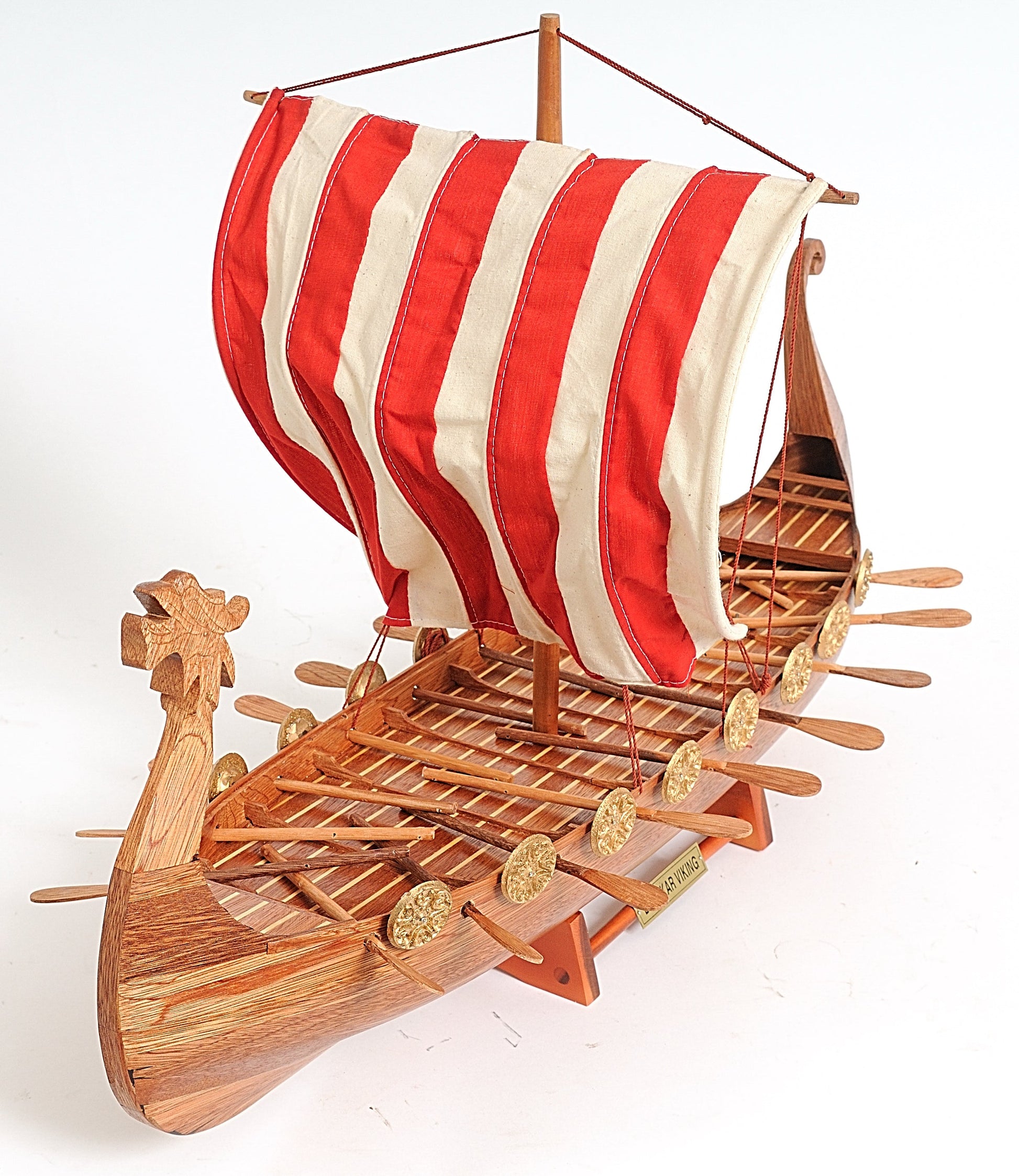 ALDO Hobbies & Creative Arts> Collectibles> Scale Model L: 25 W: 7 H: 20 Inches / NEW / wood Drakkar  Viking Longship Historic Replica Wood Model Sailboat Assembled