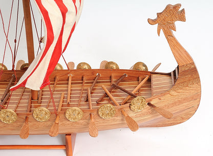 ALDO Hobbies & Creative Arts> Collectibles> Scale Model L: 25 W: 7 H: 20 Inches / NEW / wood Drakkar  Viking Longship Historic Replica Wood Model Sailboat Assembled