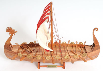 ALDO Hobbies & Creative Arts> Collectibles> Scale Model L: 25 W: 7 H: 20 Inches / NEW / wood Drakkar  Viking Longship Historic Replica Wood Model Sailboat Assembled