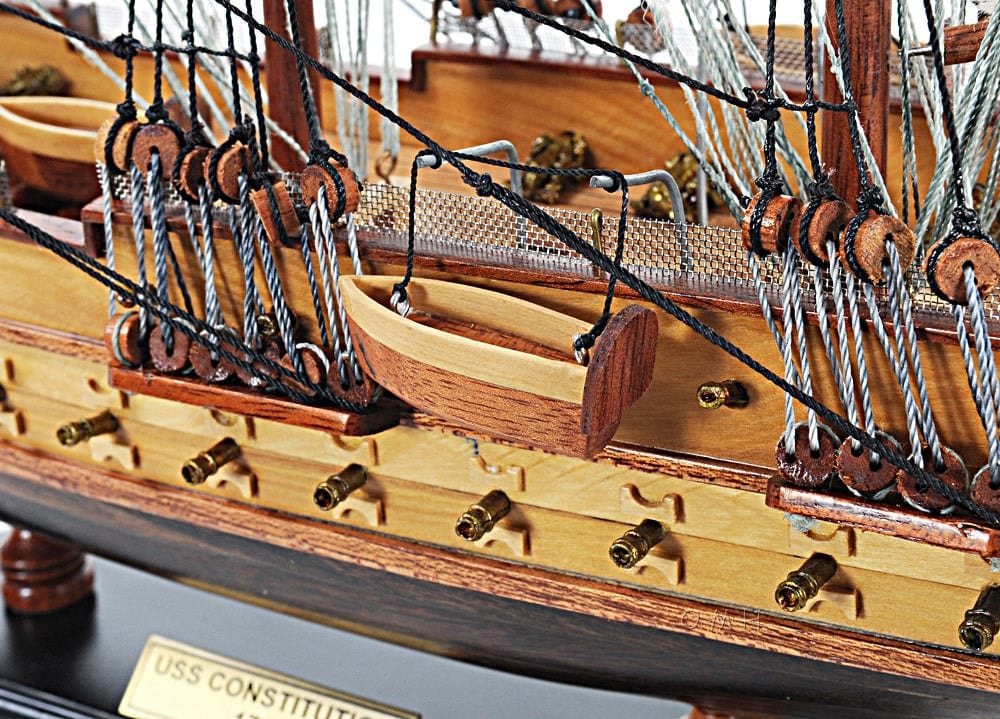 ALDO Hobbies & Creative Arts> Collectibles> Scale Model L: 26.5 W: 11 H: 49.75 Inches / NEW / Wood USS Constitution Tall Ship Wood  Small Model Sailboat Assembled with Floor Display Case