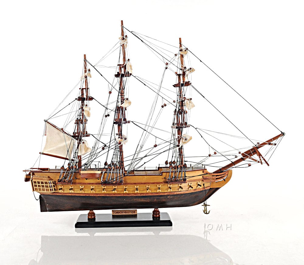 ALDO Hobbies & Creative Arts> Collectibles> Scale Model L: 26.5 W: 11 H: 49.75 Inches / NEW / Wood USS Constitution Tall Ship Wood  Small Model Sailboat Assembled with Floor Display Case