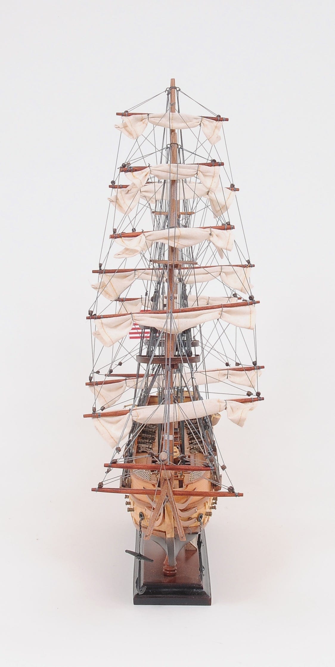 ALDO Hobbies & Creative Arts> Collectibles> Scale Model L: 26.5 W: 11 H: 49.75 Inches / NEW / Wood USS Constitution Tall Ship Wood  Small Model Sailboat Assembled with Floor Display Case