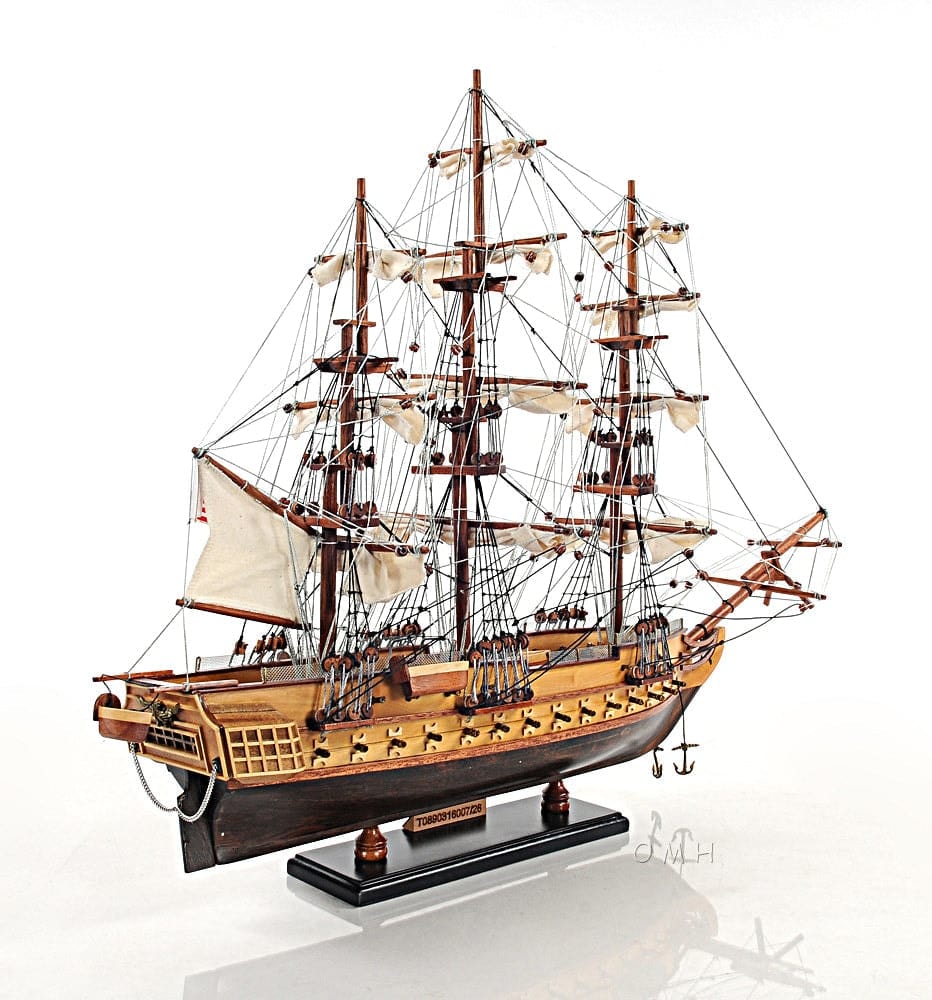 ALDO Hobbies & Creative Arts> Collectibles> Scale Model L: 26.5 W: 11 H: 49.75 Inches / NEW / Wood USS Constitution Tall Ship Wood  Small Model Sailboat Assembled with Floor Display Case