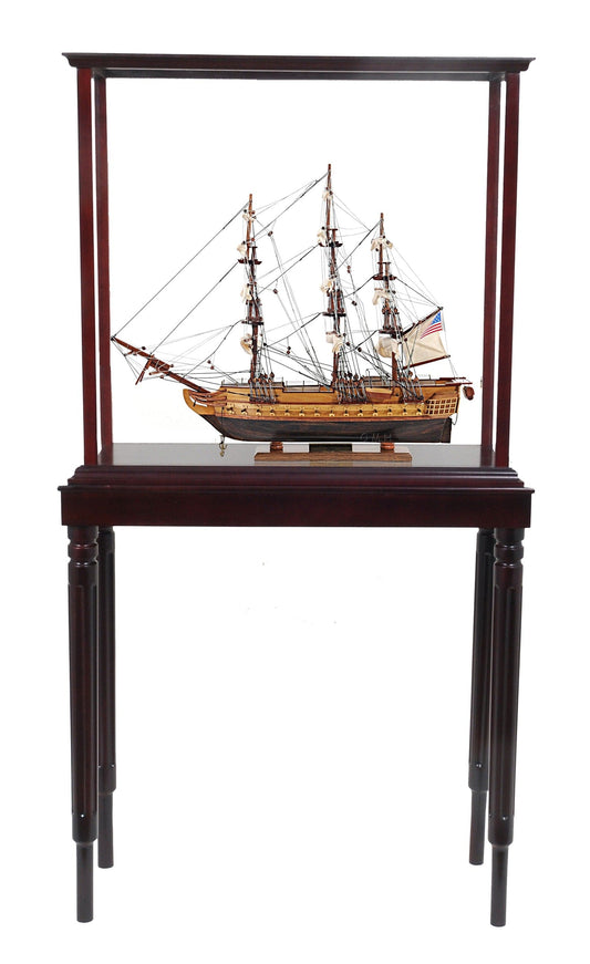ALDO Hobbies & Creative Arts> Collectibles> Scale Model L: 26.5 W: 11 H: 49.75 Inches / NEW / Wood USS Constitution Tall Ship Wood  Small Model Sailboat Assembled with Floor Display Case