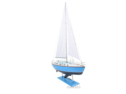 ALDO Hobbies & Creative Arts> Collectibles> Scale Model L: 29.3 W: 8.5 H: 45.8 Inches / NEW / Wood Bristol Yacht Sailboat  Wood Blue Model Yacht Assembled