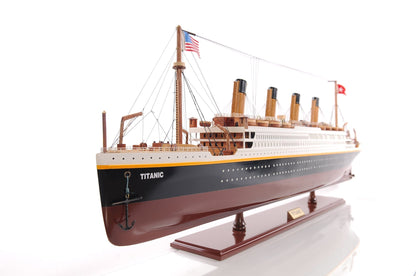 ALDO Hobbies & Creative Arts> Collectibles> Scale Model L: 32 W: 4 H: 11 Inches / NEW / Wood RMS Titanic Painted Medium Passenger Ship Ocean Liner Wood Model Assembled