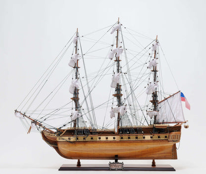 ALDO Hobbies & Creative Arts> Collectibles> Scale Model L: 34 W: 13 H: 31.5 Inches / NEW / Wood USS Constitution Medium Tall Ship Wood Model Sailboat With Tabletop Display Case Combo Assembled
